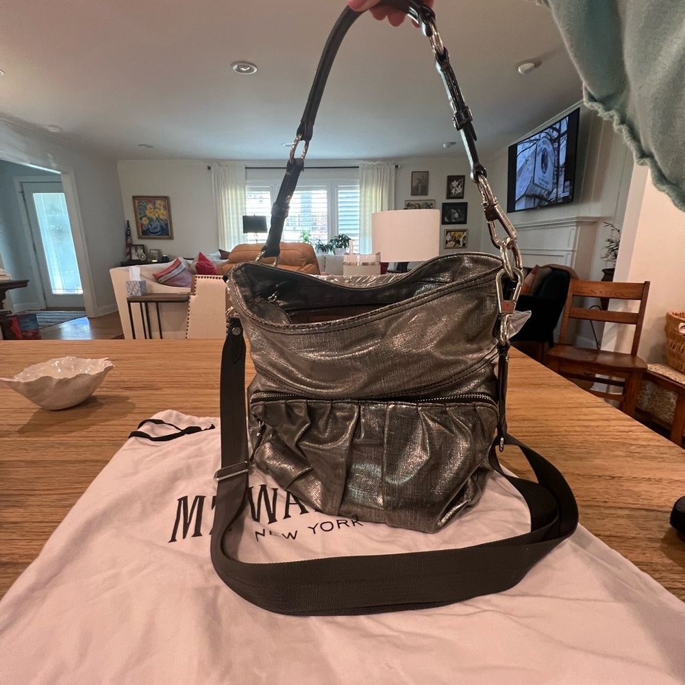 MZ Wallace silver metallic bag